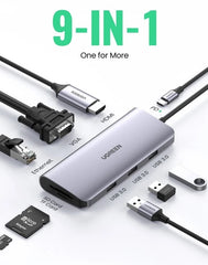 Ugreen 40873 9-in-1 HDMI Ethernet USB C Hub