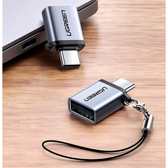 Ugreen 50283 Type C Male To USB 3.0 A Adapter With Lanyard - Space Gray