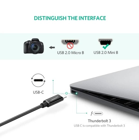 Ugreen 50445 USB C to Mini USB Cable - 1M