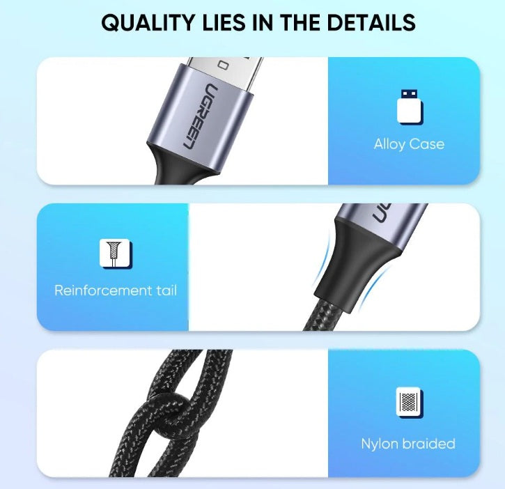 Ugreen 60128 USB C to USB A Quick Charging Cable 2m