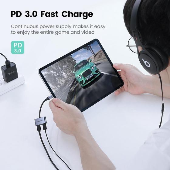 Ugreen 60165 2 in 1 USB C Headphone &amp; Charge Adapter