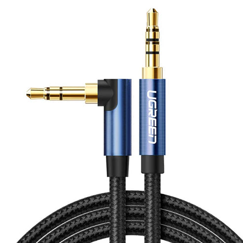 Ugreen 60181 3.5mm Male to 3.5mm Angled Male Braided Audio Cable 2m