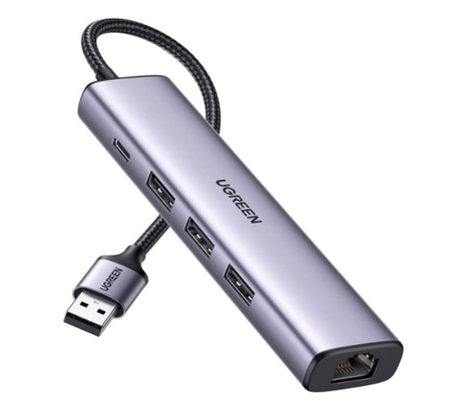 Buy Ugreen 60554 USB 3.0 to Ethernet Adapter 5 in 1 Multiport Hub from Vmart in Pakistan