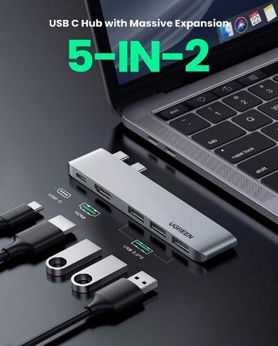 Ugreen 60559 5 in 2 USB C Hub for MacBook Pro/Air