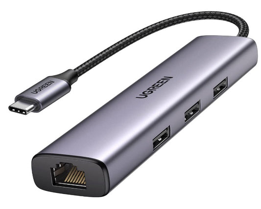 Buy Ugreen 60600 USB C to 3 Port USB 3.0 Hub with Gigabit Ethernet from Vmart in Pakistan