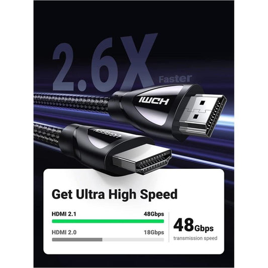 Buy Ugreen 60633 2.1 HDMI 8K 60hz 48Gpbs Male to Male Braided Cable - 10m from Vmart in Pakistan