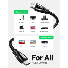 Ugreen 60633 2.1 HDMI 8K 60hz 48Gpbs Male to Male Braided Cable - 10m