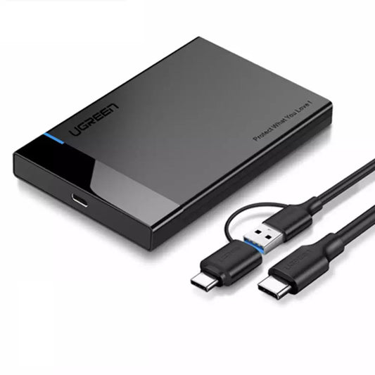 Buy Ugreen 60735 USB 3.1 2.5 Hard Drive Enclosure 6G with USB-A to USB-C Cable + USB-C to USB-C Cable from Vmart in Pakistan