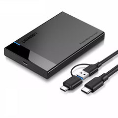 Ugreen 60735 USB 3.1 2.5" Hard Drive Enclosure 6G with USB-A to USB-C Cable + USB-C to USB-C Cable