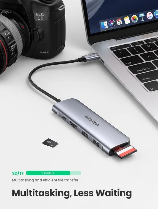 Ugreen 70411 6-in-1 USB C PD Adapter with 4K HDMI Hub