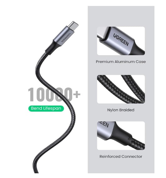 Buy Ugreen 70429 USB C to USB C Cable 100W Fast Charge 2m from Vmart in Pakistan