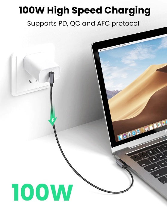 Ugreen 70696 Right Angle 100W USB C to USB C Cable 1m