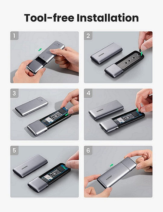 Ugreen 80863 M.2 NVME SATA SSD Enclosure USB C