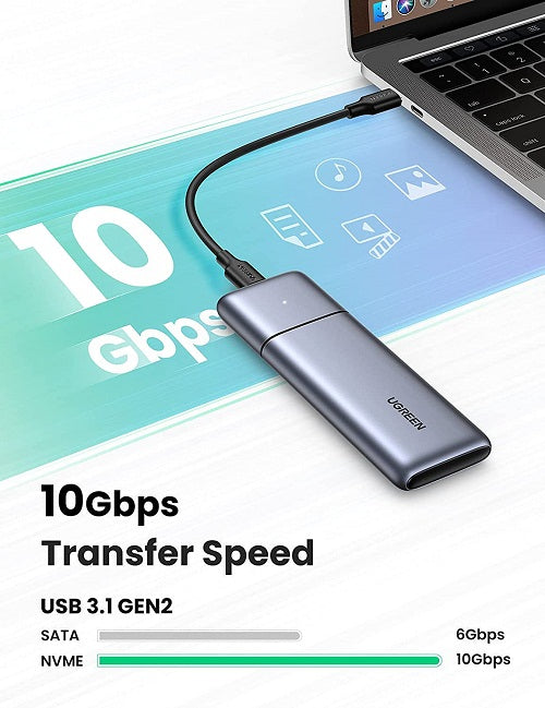 Buy Ugreen 80863 M.2 NVME SATA SSD Enclosure USB C from Vmart in Pakistan
