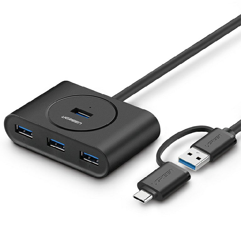 Ugreen 4 Ports USB 3.0 Hub With Type-C USB 3.1 OTG Adapter Converter