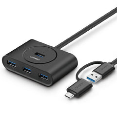 Ugreen 4 Ports USB 3.0 Hub With Type-C USB 3.1 OTG Adapter Converter