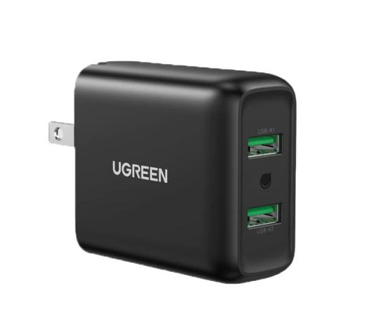 Buy Ugreen 10216 CD161 Dual USB Fast Charger 36W Black from Vmart in Pakistan