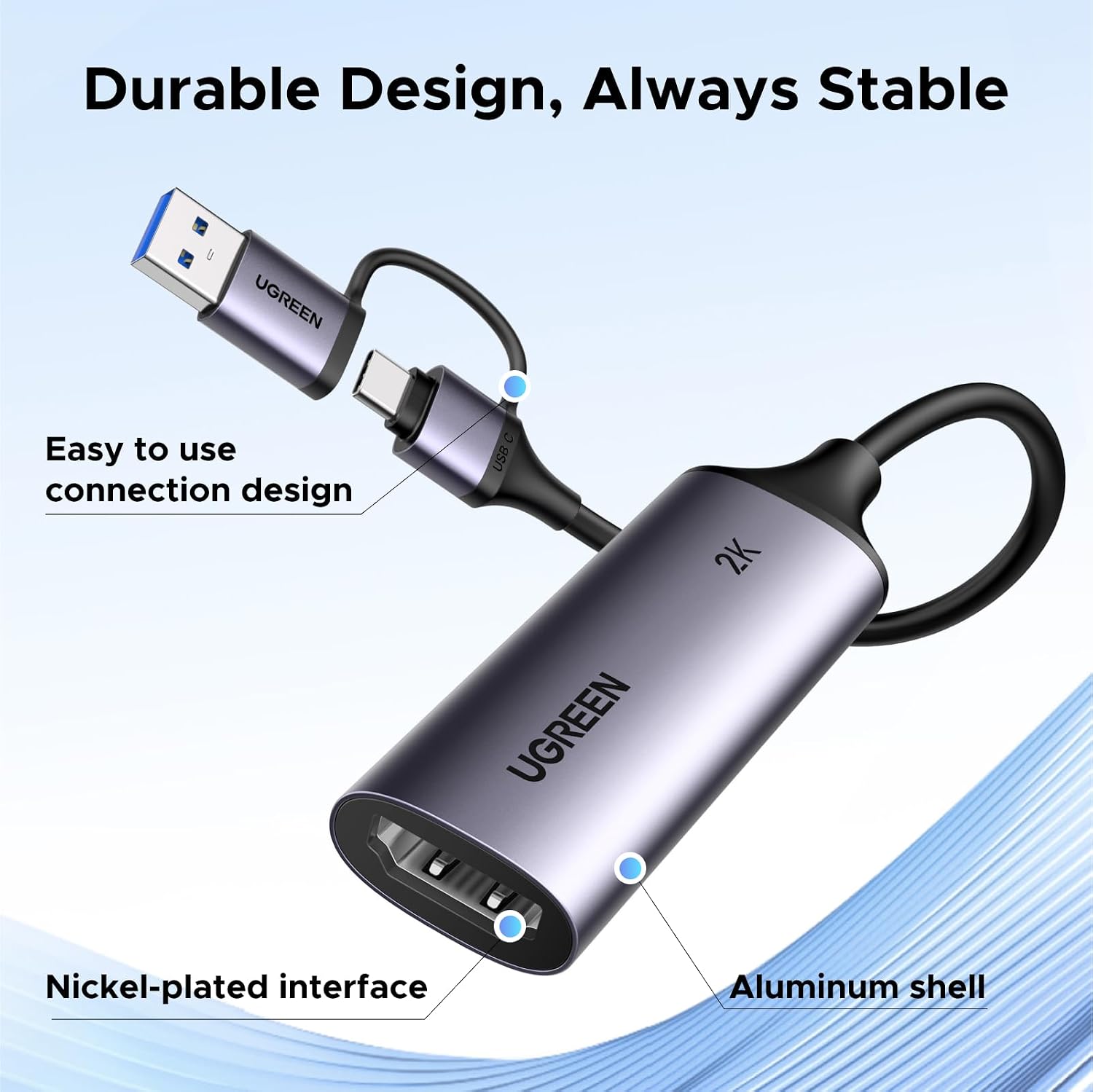 Buy Ugreen 15389 2K@30Hz 1080P 60FPS Video Capture Card 4K Input HDMI to USB 3.0 from Vmart in Pakistan
