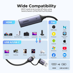 Buy Ugreen 15389 2K@30Hz 1080P 60FPS Video Capture Card 4K Input HDMI to USB 3.0 from Vmart in Pakistan