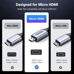 Buy Ugreen 15517 8K Micro HDMI to HDMI Cable 2m Vmart in Pakistan