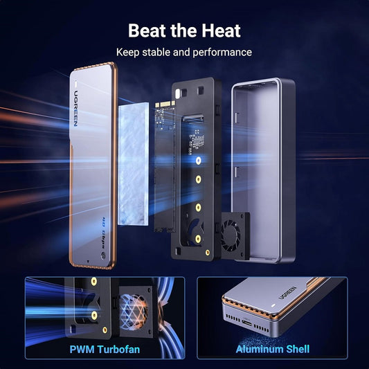 Buy Ugreen 15976 40Gbps M.2 NVMe Enclosure with Cooling Fan Vmart in Pakistan