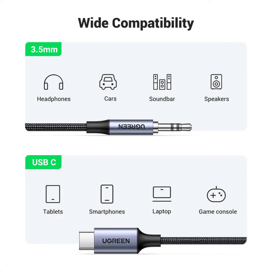 Buy Ugreen 20192 USB C to Aux Audio Cable 1m from Vmart in Pakistan