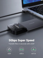 Buy Ugreen 20231 SATA to USB 3.0 Adapter Cable for 3.5 2.5" SSD/HDD from Vmart in Pakistan