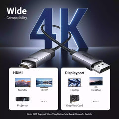 Buy Ugreen 25491 DisplayPort to HDMI Cable 4K@60Hz 3m from Vmart in Pakistan