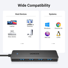 Buy Ugreen 25946 4 Ports USB A 3.0 Hub Black 0.6m from Vmart in Pakistan