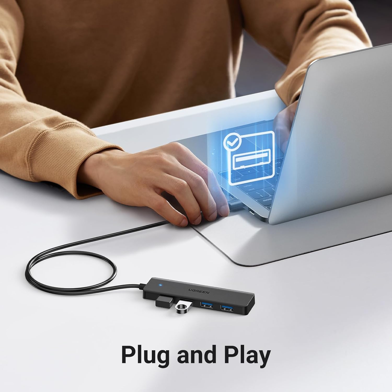 Buy Ugreen 25946 4 Ports USB A 3.0 Hub Black 0.6m from Vmart in Pakistan
