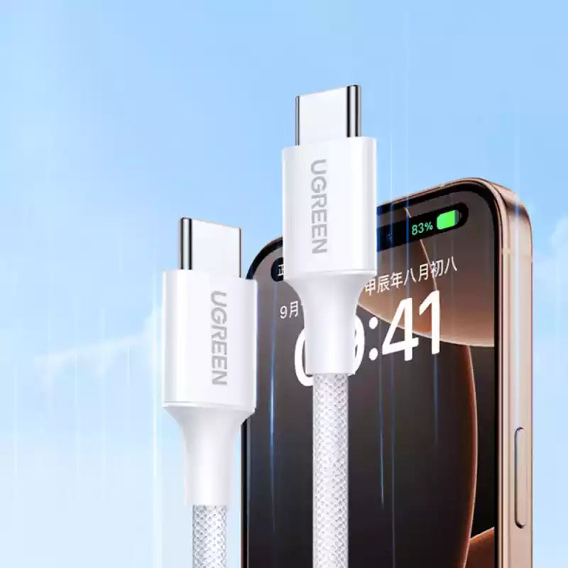 Buy Ugreen 35218 USB-C to USB-C Braided Cable 1m White from Vmart in Pakistan