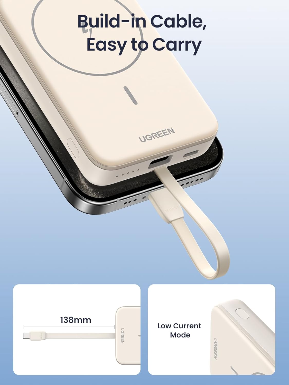 Buy Ugreen 35341 MagSafe Power Bank 10000mAh with Built-in USB-C Cable from Vmart in Pakistan