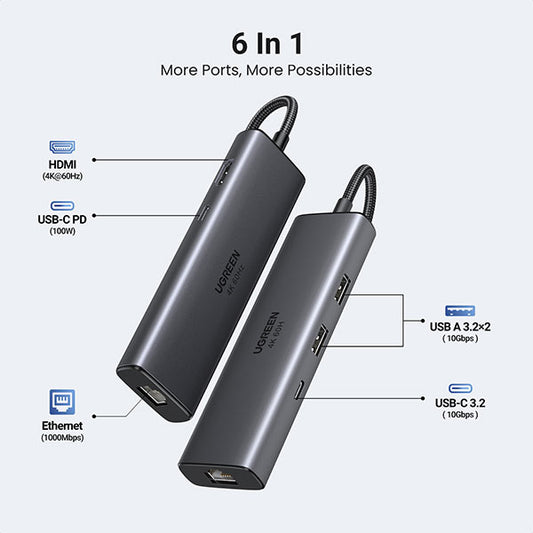 Buy Ugreen 45000 6-in-1 Multifunctional USB-C Hub from Vmart in Pakistan