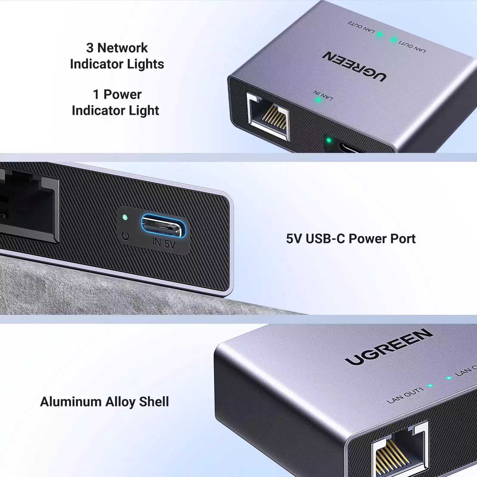 Buy Ugreen 45311 1 to 2 1000Mbps LAN Splitter from Vmart in Pakistan