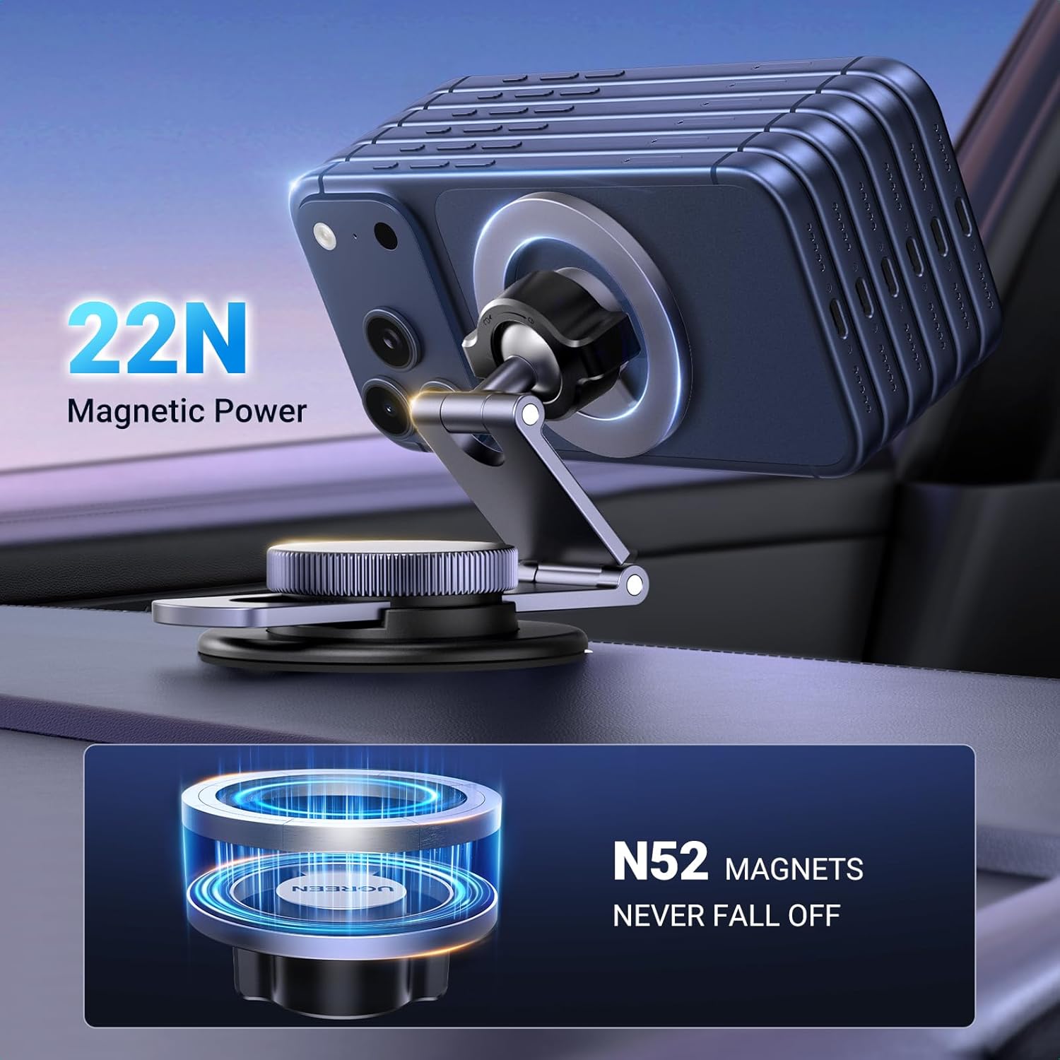 Buy Ugreen 45577 Magsafe Car Mount 360° Rotation Magnetic Phone Holder Dashboard from Vmart in Pakistan