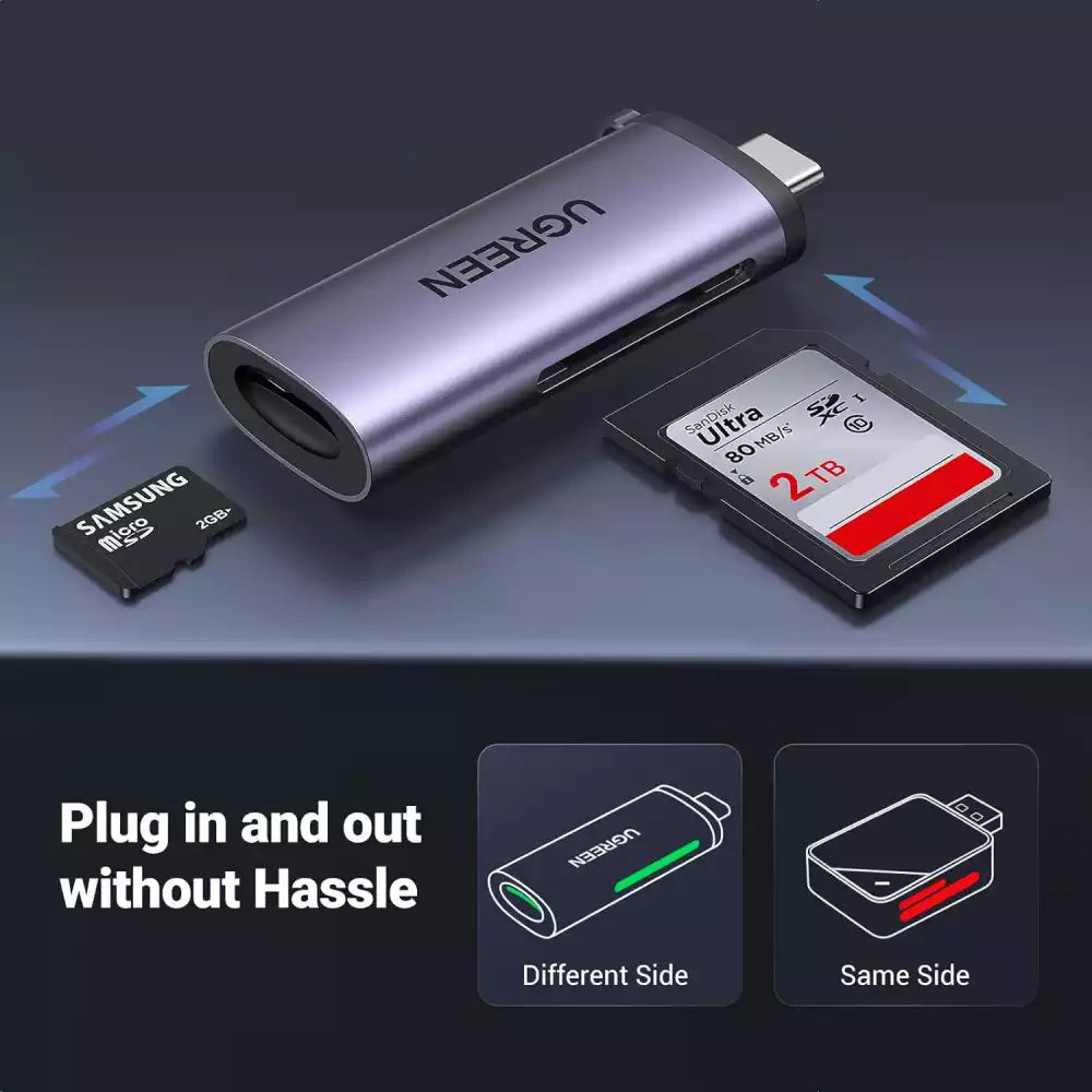 Buy Ugreen 50704 USB-C TF/SD Card Reader Gray from Vmart in Pakistan