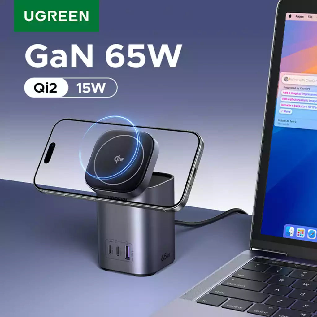 Buy Ugreen 55321 Nexode 65W 4-in-1 Qi2 Charging Station with 15W MagSafe Stand from Vmart in Pakistan