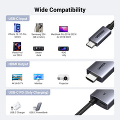 Buy Ugreen 55330 4K Type-C to HDMI with PD Port Cable 2m Vmart in Pakistan