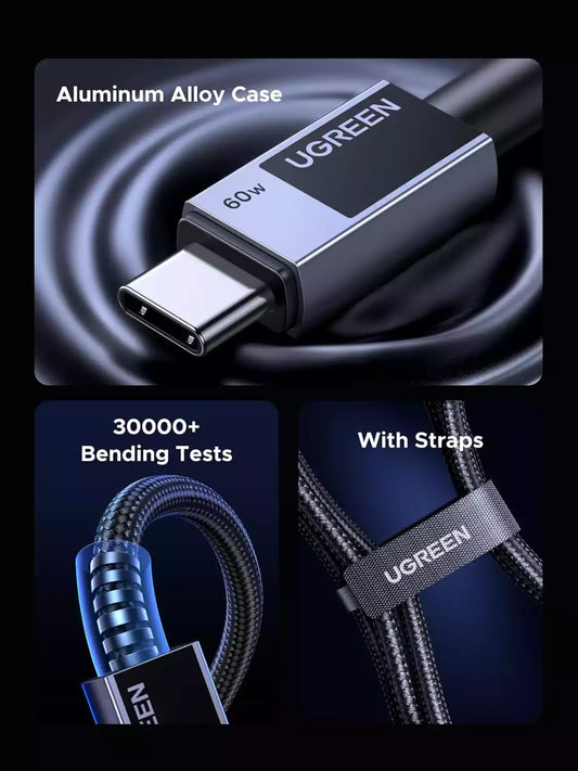 Buy Ugreen 55775 60W USB C to USB C PD Fast Charging Cable 2m from Vmart in Pakistan