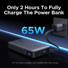 Buy Ugreen 55996 20000mAh 67W Power Bank with Built-in Type C Cable Vmart in Pakistan