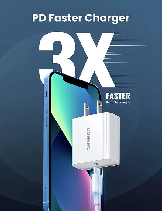 Buy Ugreen 60449 USB-C 20w PD Fast Charger White from Vmart in Pakistan