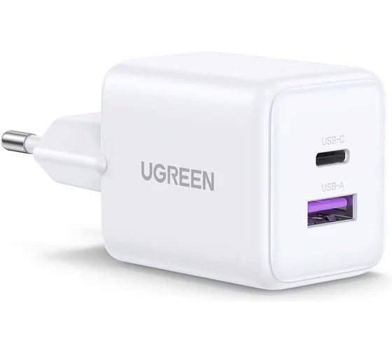 Buy Ugreen 65015 30W 2-Port GaN Fast Charger White EU from Vmart in Pakistan