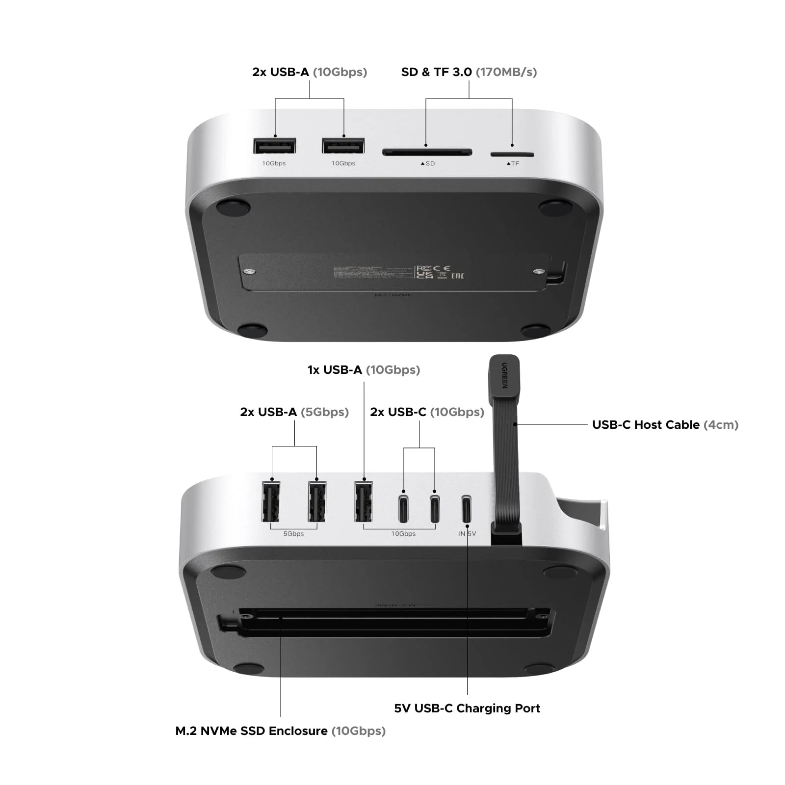 Buy Ugreen 65487 Mac mini M4 Docking Station with NVMe SSD and USB A USB C Ports from Vmart in Pakistan