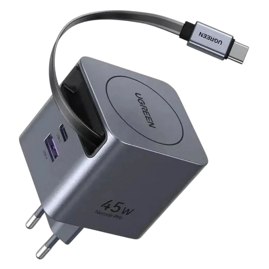 Buy Ugreen 65822 45W GaN Charger with Retractable Cable EU from Vmart in Pakistan