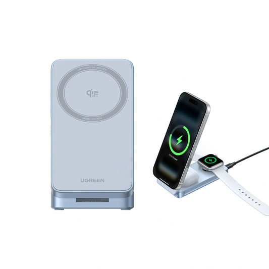 Buy Ugreen 65901 25W Qi2 MagFlow 3-in-1 Magnetic Wireless Charger from Vmart in Pakistan