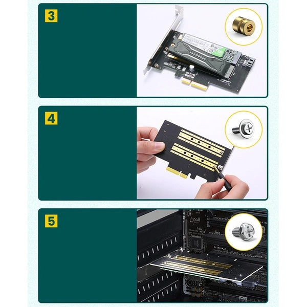 Buy Ugreen 70504 M.2 SATA+M.2 NVMe to PCI-E 3.0 X4 Expansion Card Vmart in Pakistan