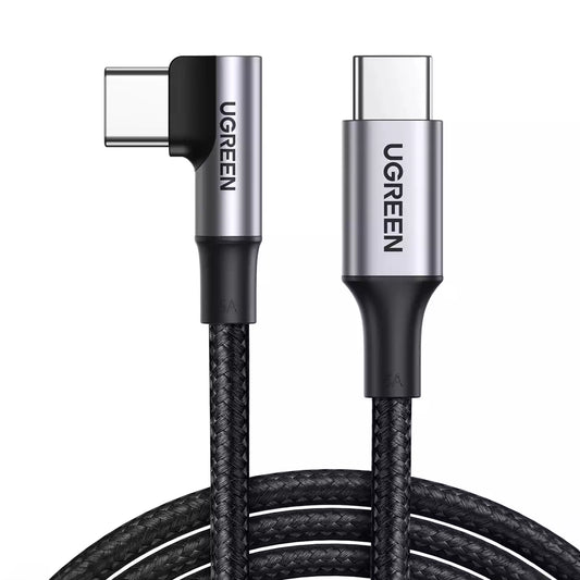 Buy Ugreen 70645 USB-C Angled To USB-C Straight Cable 100W PD 2m Black from Vmart in Pakistan