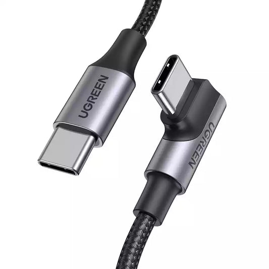 Buy Ugreen 70645 USB-C Angled To USB-C Straight Cable 100W PD 2m Black from Vmart in Pakistan