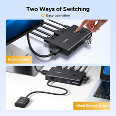 Buy Ugreen 75246 HDMI KVM Switch 1 Monitor 2 Computers 4 USB 3.0 Ports 4K@60Hz from Vmart in Pakistan