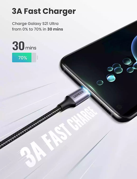 Buy Ugreen 80714 USB-C 2.0 to Angle USB-C Cable Black 3m from Vmart in Pakistan